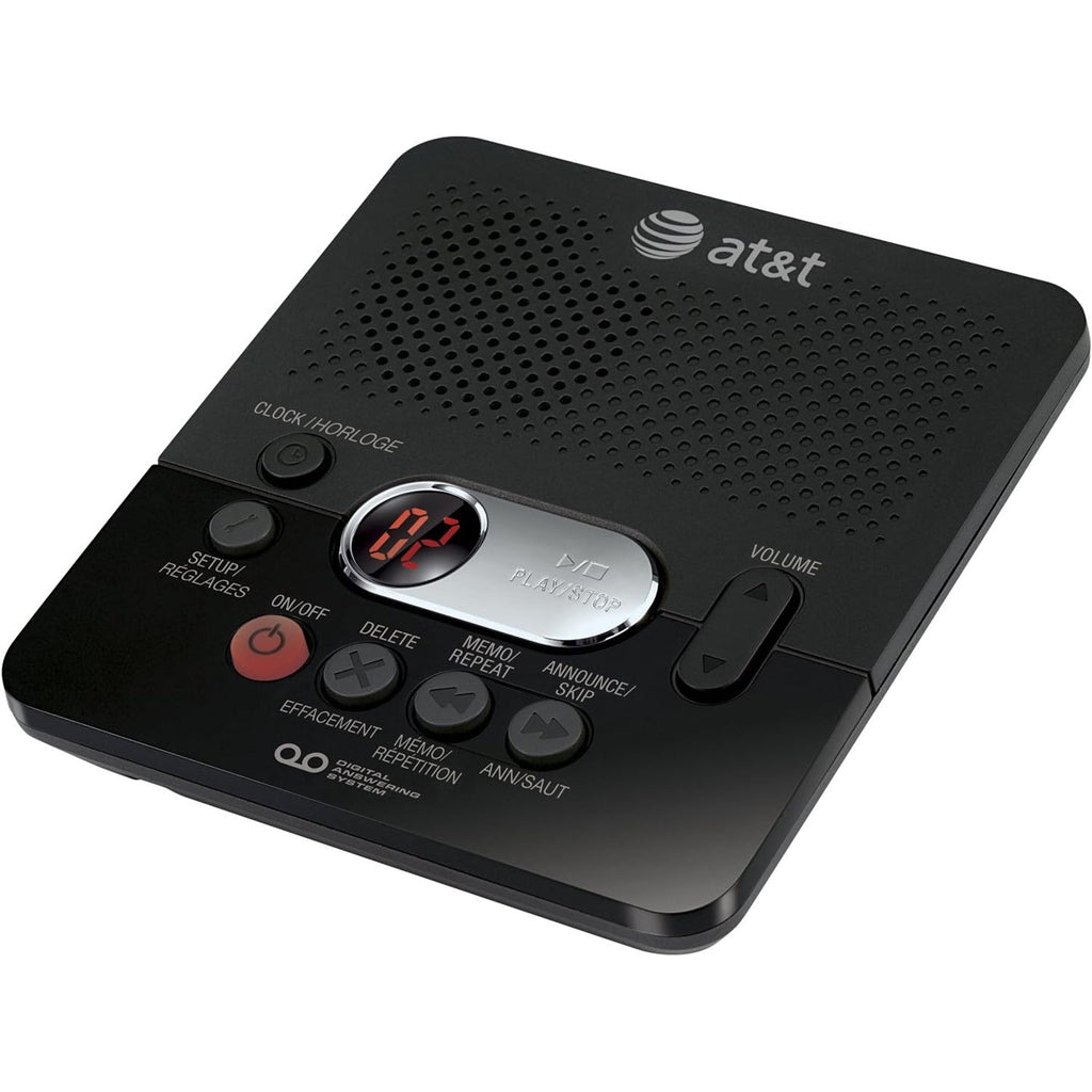 AT&T - Digital Answering Machine with 60 Minutes Recording Time and Time Stamp, Black - - Mounts For Less