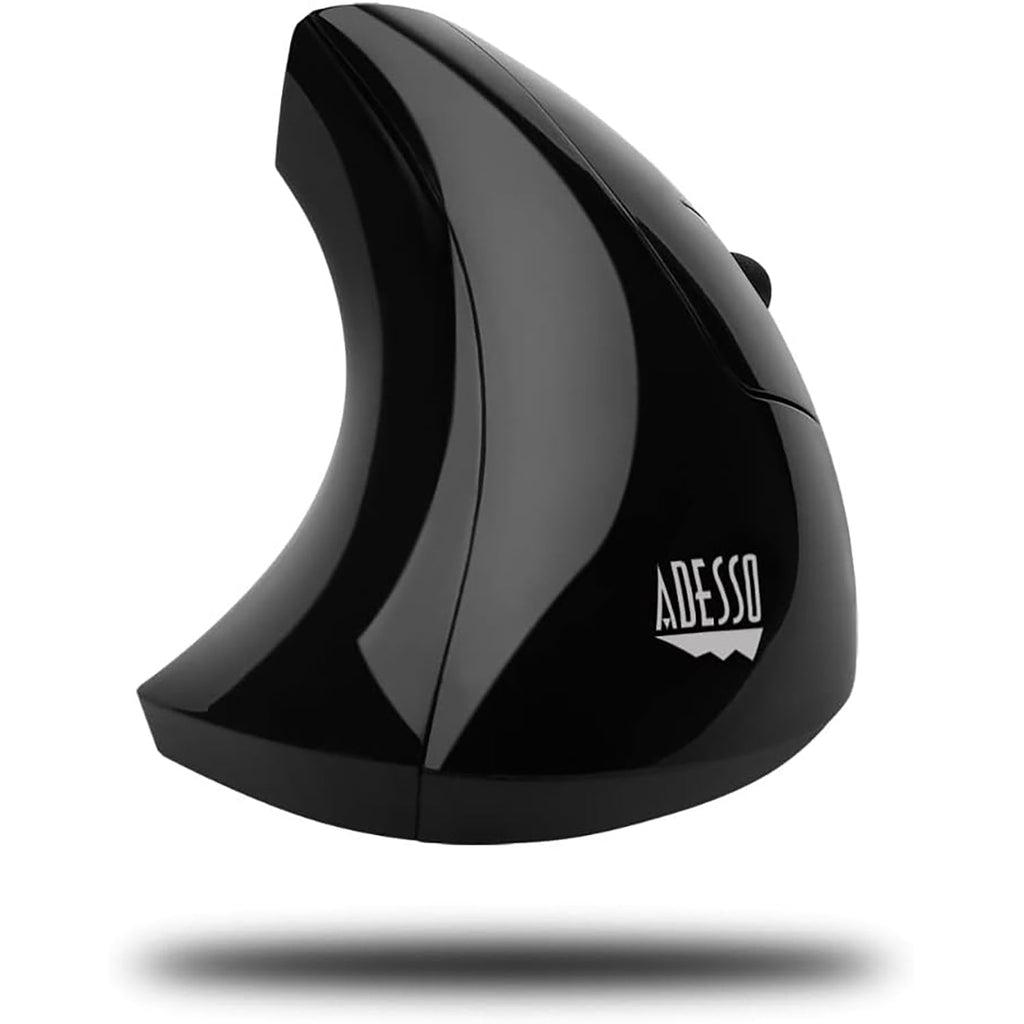 Adesso - Ergonomic Vertical Wireless Mouse, Adjustable DPI, Black - - Mounts For Less