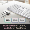 Adesso - Wired USB-C Keyboard with Co-Pilot Shortcut, USB-A, USB-C and 3.5mm Jack, Grey - - Mounts For Less