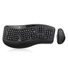 Adesso - Wireless Ergonomic Keyboard and Mouse Set, French-Canadian, Black - - Mounts For Less