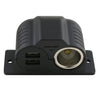 AmorAll - 12-Volt Auxiliary Power Socket With Two USBs for Car, Black - - Mounts For Less