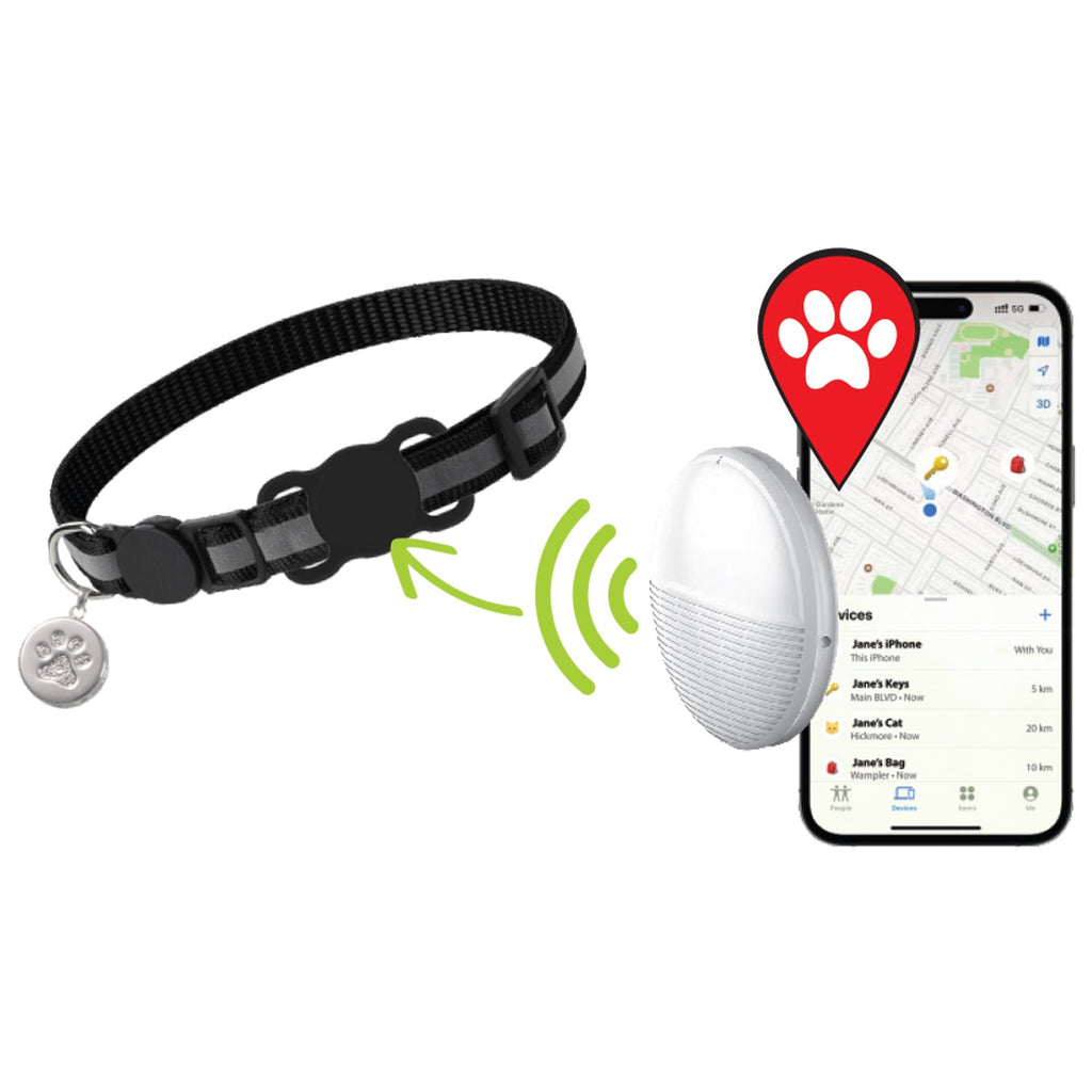 Animooos - Bluetooth Tracker for iOS With Pet Collar Holder - - Mounts For Less