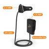 ArmorAll - 4-Port USB Car Charger, Quick Charge, Black - - Mounts For Less