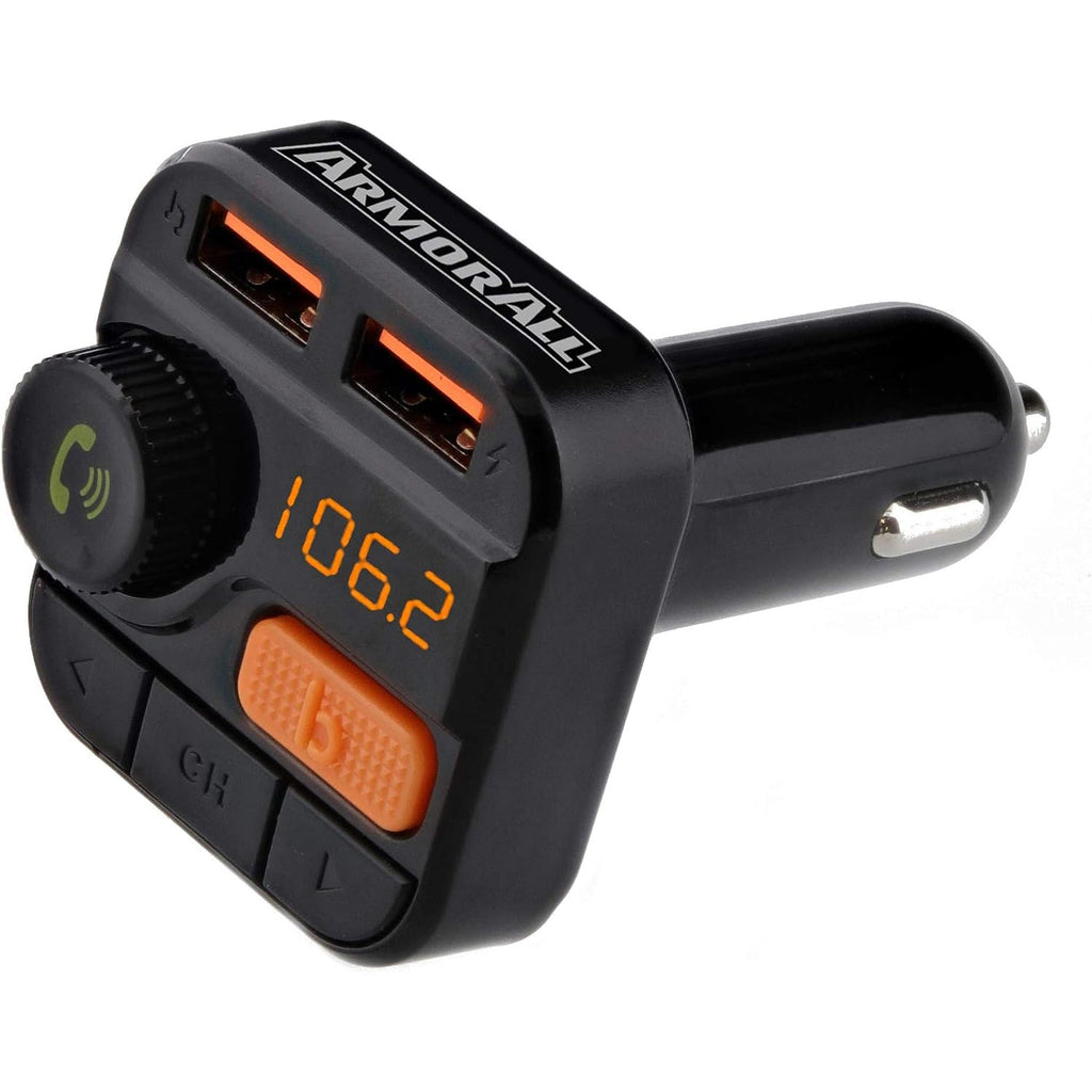 ArmorAll - Bluetooth FM Transmitter and USB Car Charger, Black - - Mounts For Less