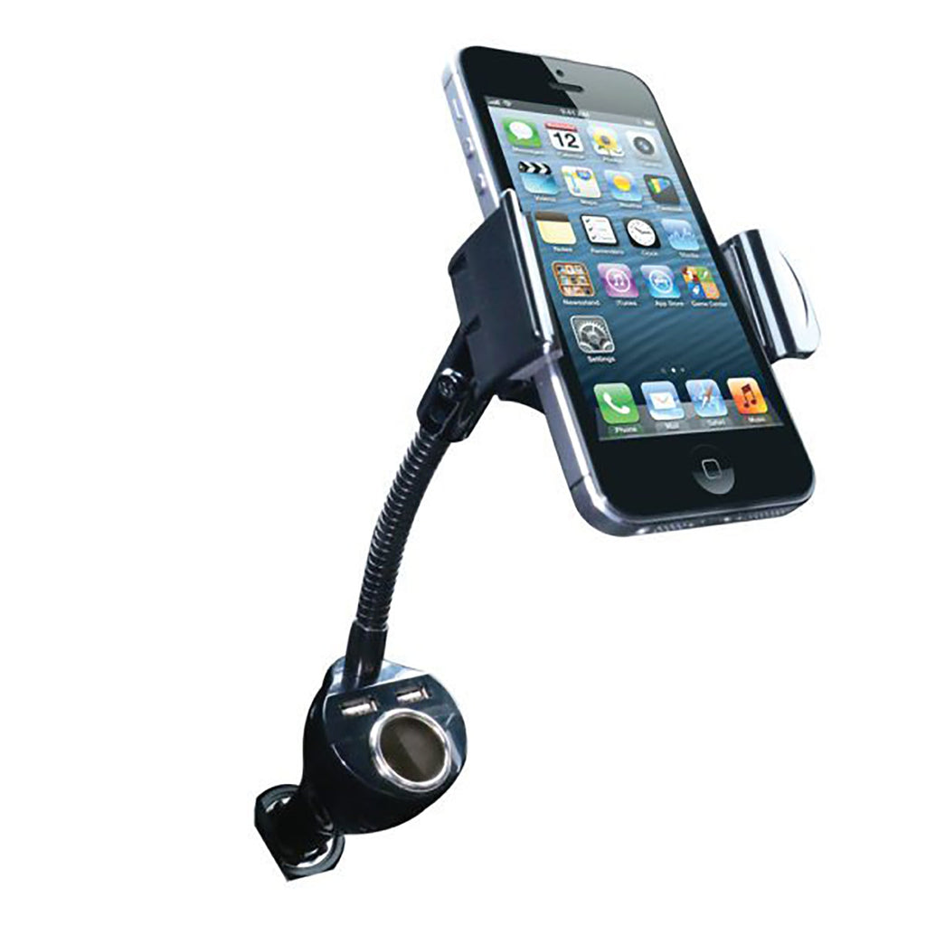 ArmorAll - Car Phone Holder with 2 USB 2.1A Ports, Black - - Mounts For Less