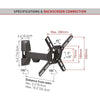 Barkan - Full Motion Wall TV Mount, For Flat or Curved Screens from 13" to 43", Maximum 25kg - - Mounts For Less