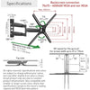 Barkan - Full Motion Wall TV Mount, For Flat or Curved Screens from 13" to 65", Maximum 36kg - - Mounts For Less
