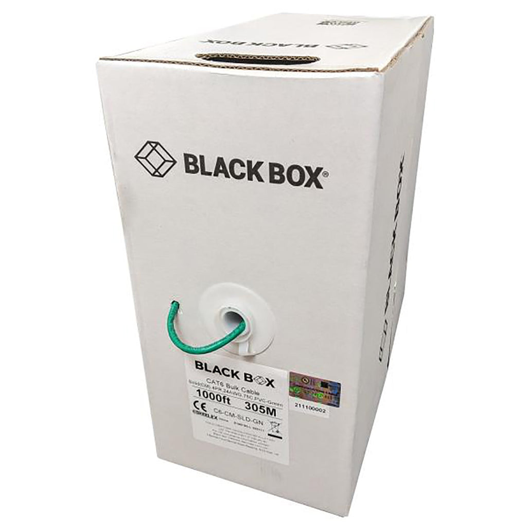 Black Box - Solid UTP Cat6 Network Cable, 1000 Feet Length, CM, Green - - Mounts For Less