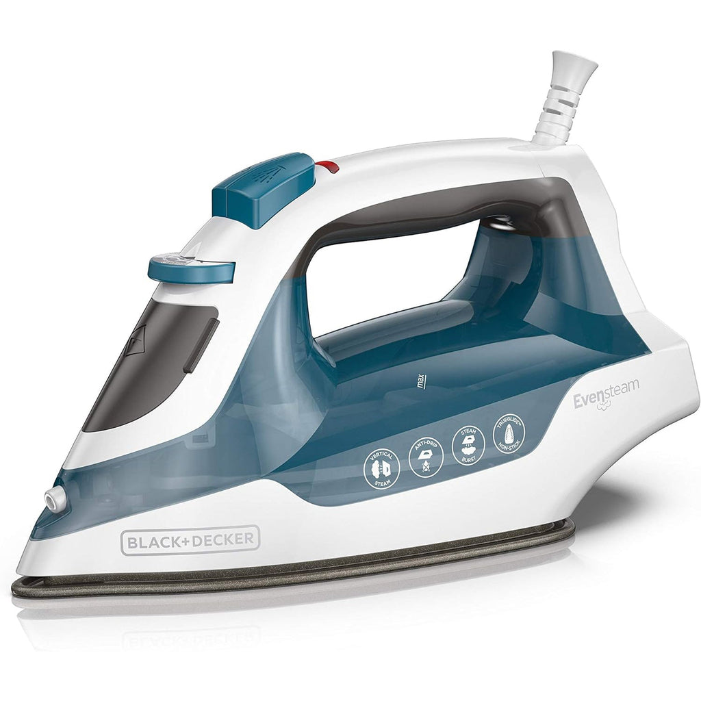 Black + Decker - Easy Steam Iron with Non-Stick Soleplate, 1200 Watts, Blue - - Mounts For Less
