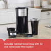 Black + Decker - Single-Serve Coffee Maker for Ground Coffee or Pods, Includes Insulated Cup, Black - - Mounts For Less