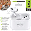 Boost - Wireless In-Ear Headphones with Touch Controls and Charging Case, White - - Mounts For Less