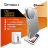 CJ Tech - Standing Mirror with LED Lighting, Bluetooth Speakers and Built-in Wireless Charger, White - - Mounts For Less