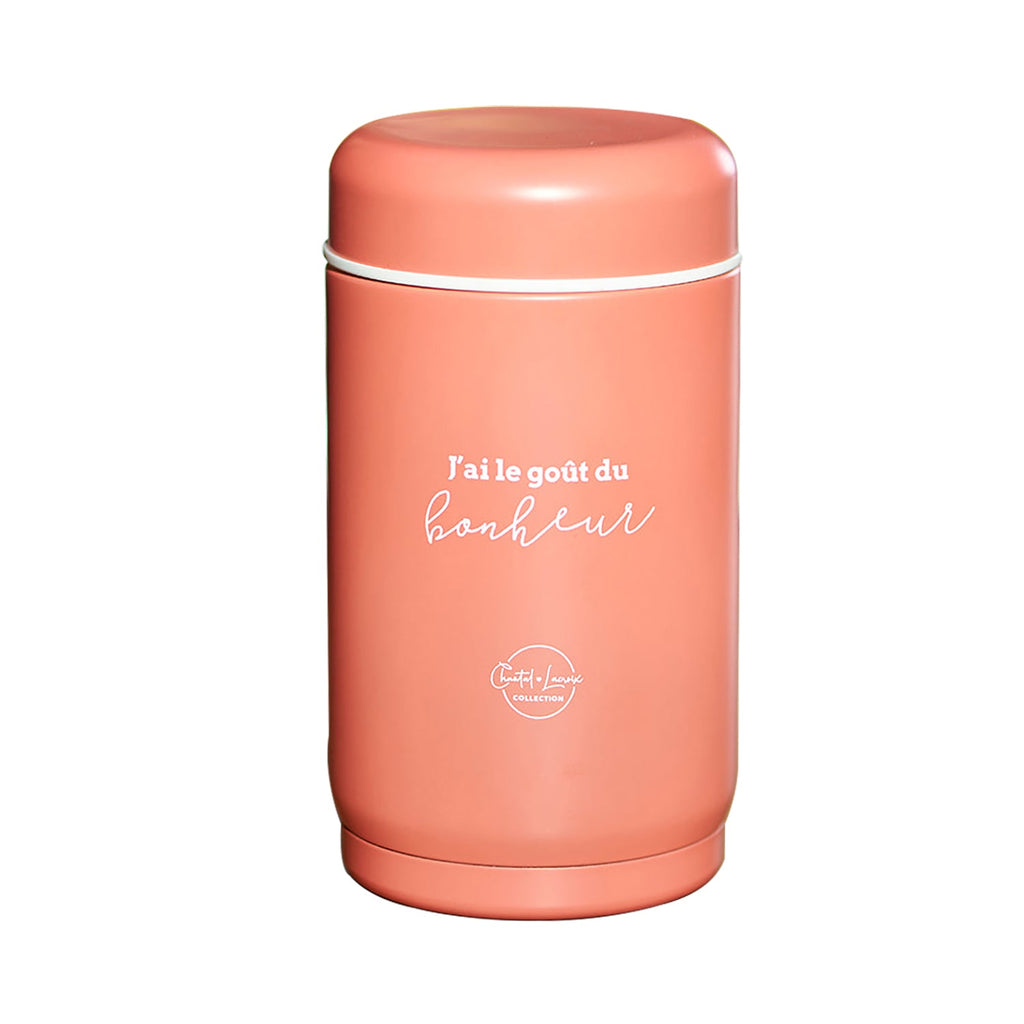 Chantal Lacroix - “Bonheur” Stainless Steel Thermos, 18oz Capacity, Coral - - Mounts For Less