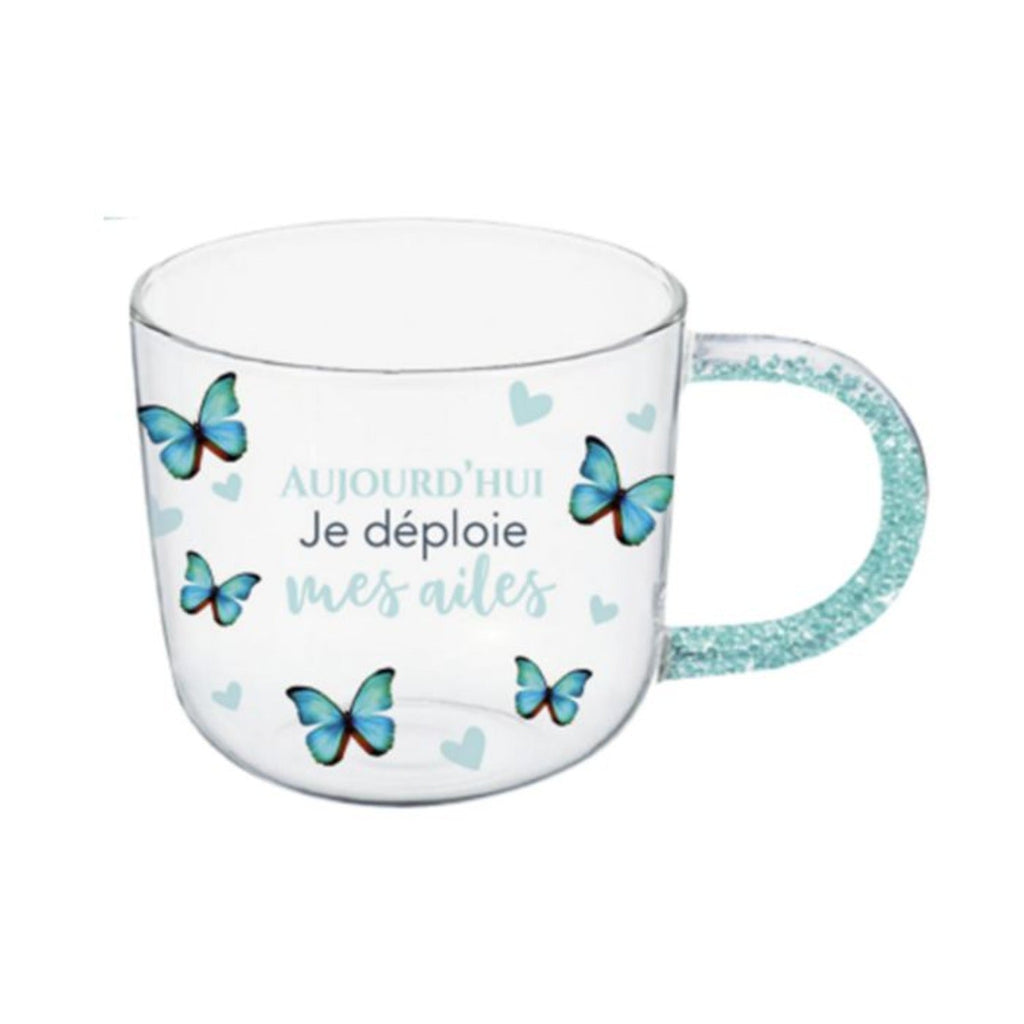 Chantal Lacroix - “Butterfly” Glass Cup, 350ml Capacity - - Mounts For Less