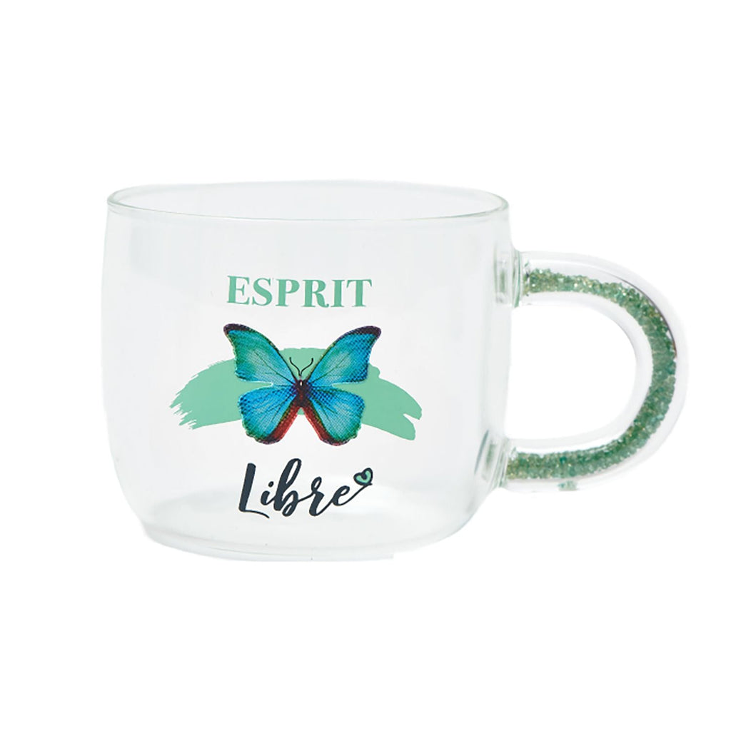 Chantal Lacroix - “Esprit Libre” Glass Cup, 350ml Capacity, Butterfly - - Mounts For Less