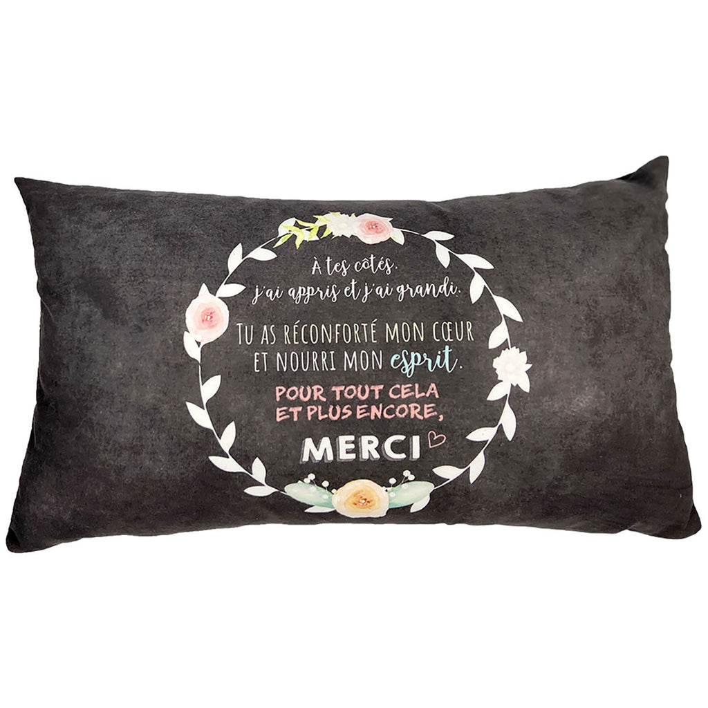 Chantal Lacroix - “To my teacher” Decorative Cushion, 17" x 13" - - Mounts For Less