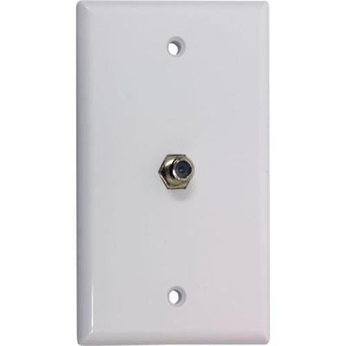 Coaxial Wallplate White F/F connectors. - - Mounts For Less