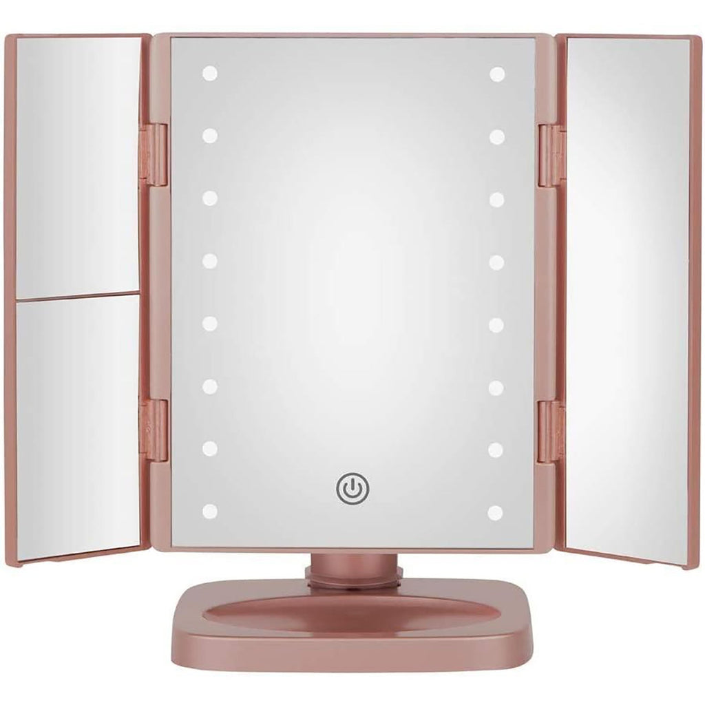 Conair TGBE90C - Three-Tier Makeup Mirror with LED Lighting, Pink - - Mounts For Less