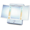 Conair TGTM7LXC - Three-Flap Mirror with 4 Light Settings, 5x or 1x Magnification, White - - Mounts For Less