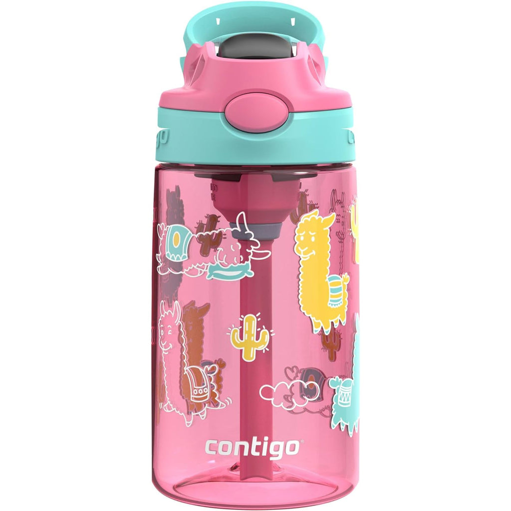 Contigo - Children's Water Bottle, Leak-Proof Lid, 414ml Capacity, Alpaca pattern - - Mounts For Less