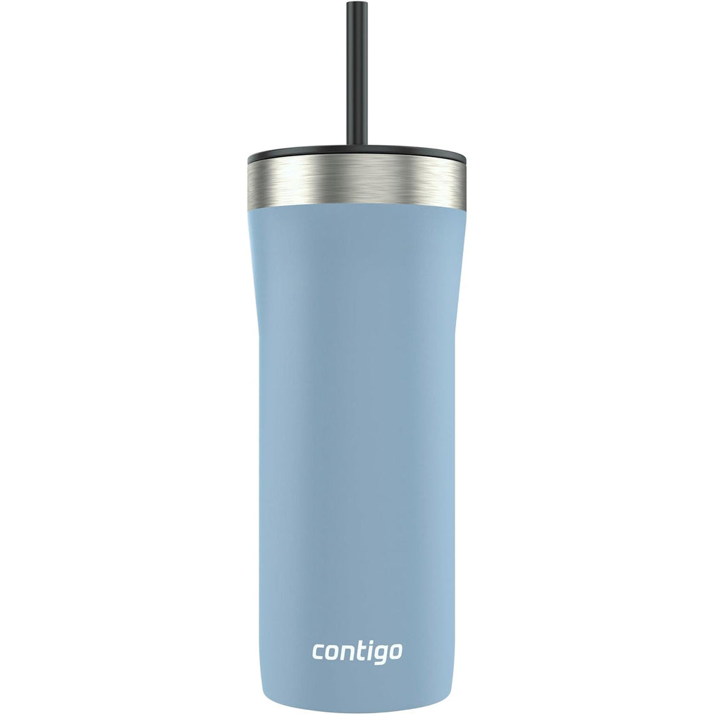 Contigo - Insulated Stainless Steel Tumbler with Leak Proof Lid and Straw, 946ml Capacity, Blue - - Mounts For Less