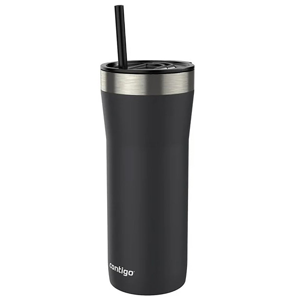 Contigo - Insulated Stainless Steel Tumbler with Splash-Proof Lid and Straw, 946ml Capacity, Black - - Mounts For Less
