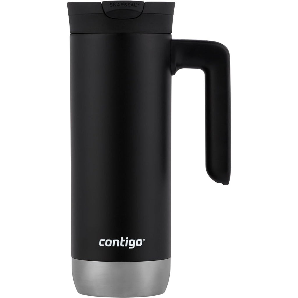 Contigo - Stainless Steel Travel Mug, Insulated, SnapSeal System, 20oz Capacity, Black - - Mounts For Less