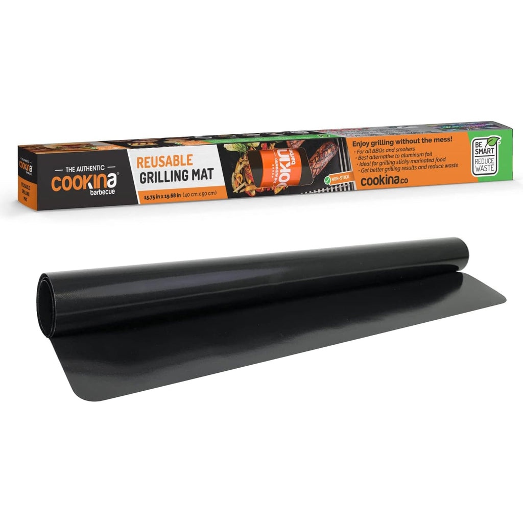 Cookina - Reusable Grilling Mat for BBQ, Non-Stick, Easy to Clean, Black - - Mounts For Less
