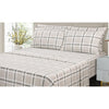 Cotton House - Flannel Sheet Set, 100% Cotton, Grey Plaid Design (4 Sizes Available) - - Mounts For Less