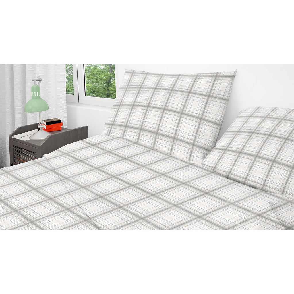Cotton House - Flannel Sheet Set, 100% Cotton, Striped Plaid Design (4 Sizes Available) - - Mounts For Less