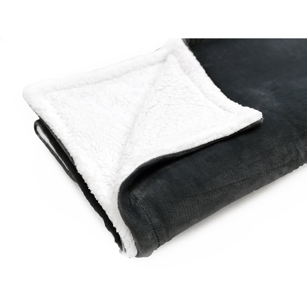Cotton House - Flannel Sherpa Blanket, Soft and Luxurious, Queen/King Size, Dark Gray - - Mounts For Less