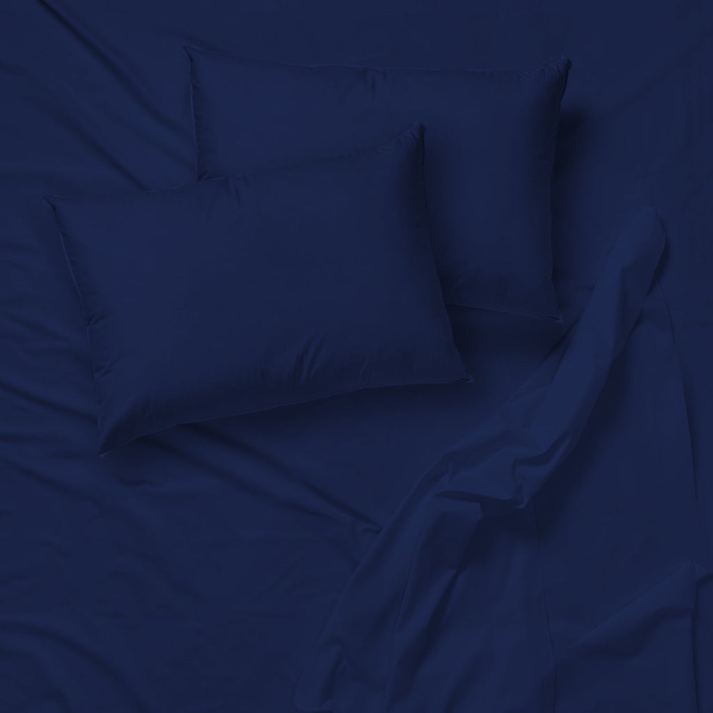 Cotton House - Wrinkle-Free Microfiber Sheet Set, Queen Size, Dark Blue - - Mounts For Less