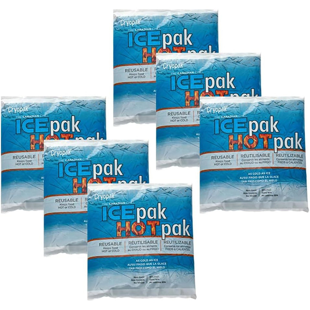 Cryopak - Pack of 6 IcePak/HotPak, Hot or Cold Use, Non-Toxic, BPA Free - - Mounts For Less