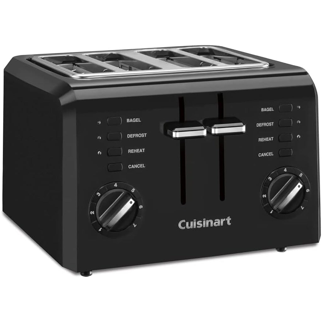 Cuisinart - 4-Slice Toaster, Wide Slots, 7 Shades Settings, Black - - Mounts For Less