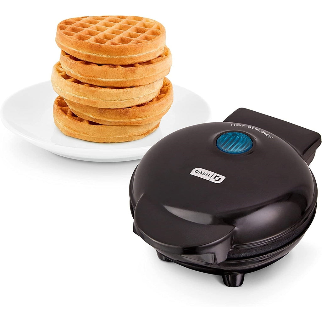 DASH - Mini Waffle Maker for Individual Waffles, 4" Diameter, Non-Stick Surface, Black - - Mounts For Less