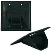 DataComm Pass-thru Wallplate for any cables DOUBLE black INT - - Mounts For Less