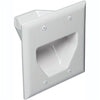 DataComm Pass-thru Wallplate for any cables DOUBLE white INT - - Mounts For Less