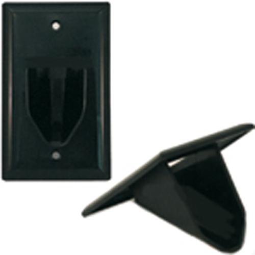 DataComm Pass-thru Wallplate for any cables SINGLE black INT - - Mounts For Less
