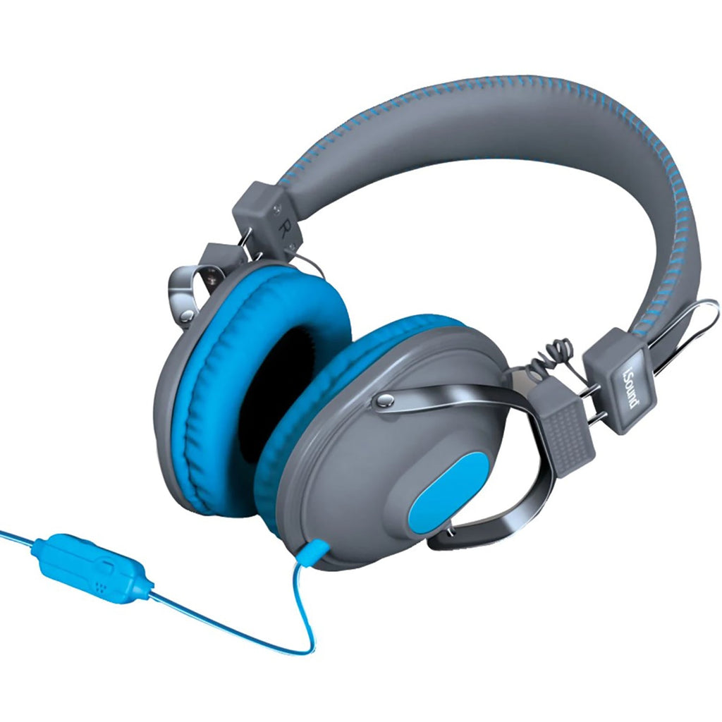 DreamGear - Isound Stereo Dynamic Headphones with Microphone and Volume Control, Blue - - Mounts For Less