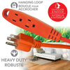 Elink - 3 Outlet Outdoor Electrical Extension Cord, 15 Feet Length, Orange - - Mounts For Less