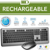 Elink KBR623 - Wireless Keyboard and Mouse Set, Rechargeable, 2.4GHz, Black - - Mounts For Less