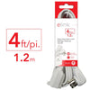 Elink - Set of 2 Indoor Electrical Extension Cord, 1 Outlet, 4 Feet Length, White - - Mounts For Less