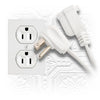 Elink - Set of 2 Indoor Electrical Extension Cord, 1 Outlet, 4 Feet Length, White - - Mounts For Less