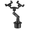 Elink - Universal 2-Head Phone Holder, Rotatable, For Car Cup Holder, Black - - Mounts For Less