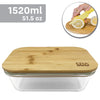EraWare - Set of 2 Borosilicate Glass Container, Bamboo Lid, Oven Safe, 1520ml - - Mounts For Less