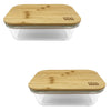 EraWare - Set of 2 Borosilicate Glass Container, Bamboo Lid, Oven Safe, 1520ml - - Mounts For Less