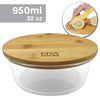 EraWare - Set of 2 Borosilicate Glass Container, Bamboo Lid, Oven Safe, 950ml - - Mounts For Less