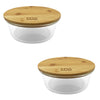 EraWare - Set of 2 Borosilicate Glass Container, Bamboo Lid, Oven Safe, 950ml - - Mounts For Less