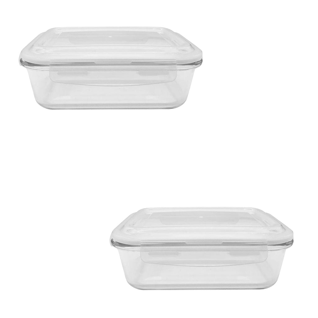 EraWare - Set of 2 Borosilicate Glass Containers, Airtight and Leak-proof, Oven Safe, 1520 ml - - Mounts For Less