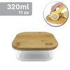 EraWare - Set of 3 Borosilicate Glass Container, Bamboo Lid, Oven Safe, 320ml - - Mounts For Less